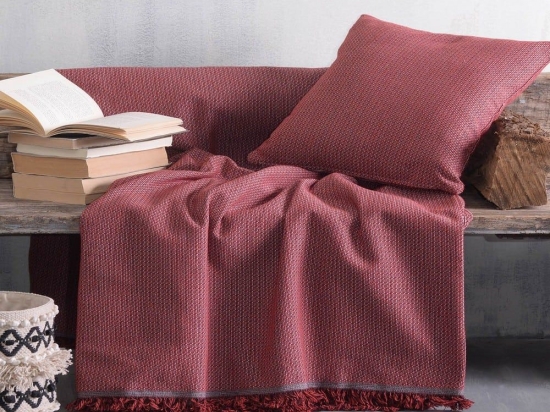 Ριχτάρι Luna Bordo Ρυθμός Τετραθέσιο 180x330cm 100% Βαμβάκι