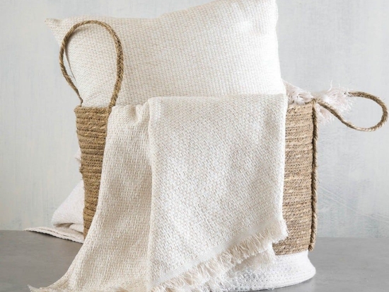 Ριχτάρι Rowen Ecru Ρυθμός Τριθέσιο 180x280cm Chenille,Βαμβάκι,Polyester