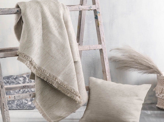 Ριχτάρι Essie Beige Ρυθμός Τριθέσιο 180x280cm Chenille,Βαμβάκι,Polyester