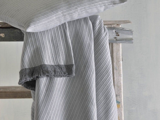 Ριχτάρι Lines Grey Ρυθμός Τετραθέσιο 180x330cm Βαμβάκι-Πολυέστερ