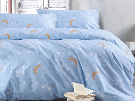 Σεντόνια Moonlight (Σετ 4τμχ) Blue Ρυθμός Υπέρδιπλo 230x260cm 100% Βαμβάκι