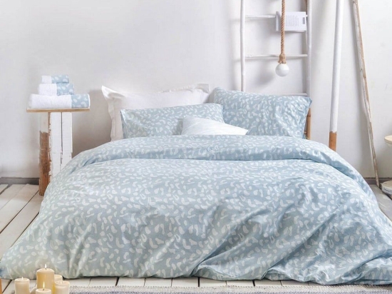 Πάπλωμα Oliver (Σετ 3τμχ) Blue Ρυθμός Υπέρδιπλo 220x240cm 100% Βαμβάκι
