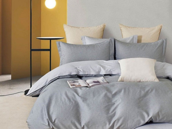 Σεντόνια Skyler (Σετ 4τμχ) Grey Ρυθμός Υπέρδιπλο 230x260cm 100% Βαμβακοσατέν