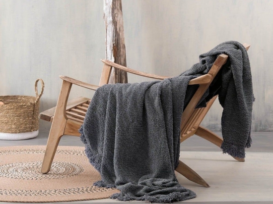 Ριχτάρι Beckett Dark Grey Ρυθμός Διθέσιο 180x240cm Chenille