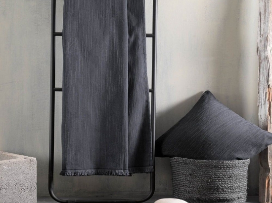 Ριχτάρι Figma Dark Grey Ρυθμός Τετραθέσιο 180x330cm Βαμβάκι-Πολυέστερ