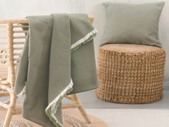 Ριχτάρι Veracruz Khaki Ρυθμός Τετραθέσιο 180x330cm Βαμβάκι-Πολυέστερ