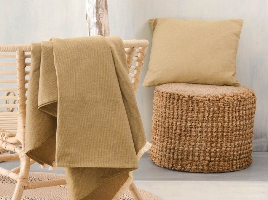 Ριχτάρι Veracruz Ocher Ρυθμός Τετραθέσιο 180x330cm Βαμβάκι-Πολυέστερ