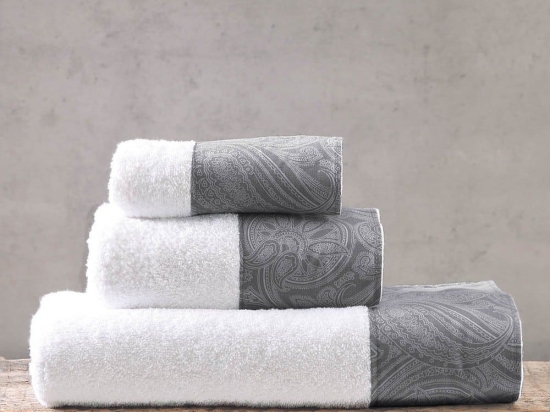Πετσέτες Charisma (Σετ 3τμχ) Grey Ρυθμός Σετ Πετσέτες 70x140cm 100% Βαμβάκι