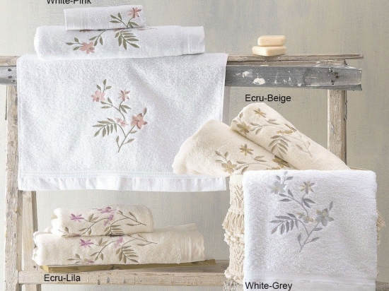 Πετσέτες Annalise (Σετ 3τμχ) Ecru-Beige Ρυθμός Σετ Πετσέτες 80x150cm 100% Βαμβάκι