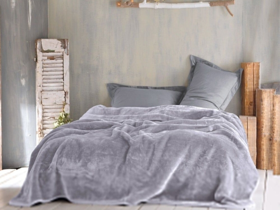 Κουβέρτα Velour Silver Ρυθμός Ημίδιπλο 160x220cm Πολυέστερ