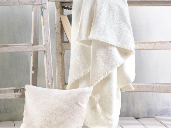 Ριχτάρι Avida Ecru Ρυθμός Τριθέσιο 180x280cm Chenille,Βαμβάκι,Polyester
