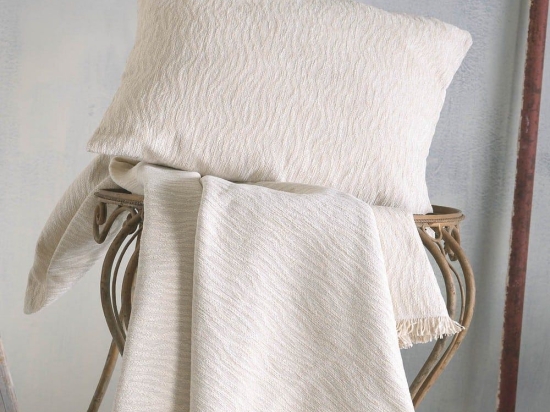 Ριχτάρι Bretton Ecru Ρυθμός Τετραθέσιο 180x330cm Chenille,Βαμβάκι,Polyester