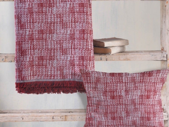 Ριχτάρι Cailin Red Ρυθμός Τετραθέσιο 180x330cm Βαμβάκι-Πολυέστερ