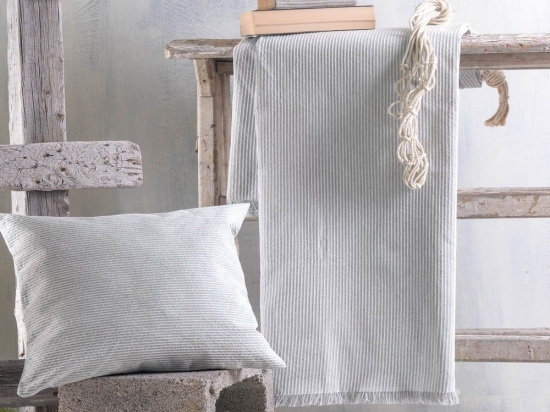 Ριχτάρι Hatton Grey Ρυθμός Τριθέσιο 180x280cm Βαμβάκι-Πολυέστερ