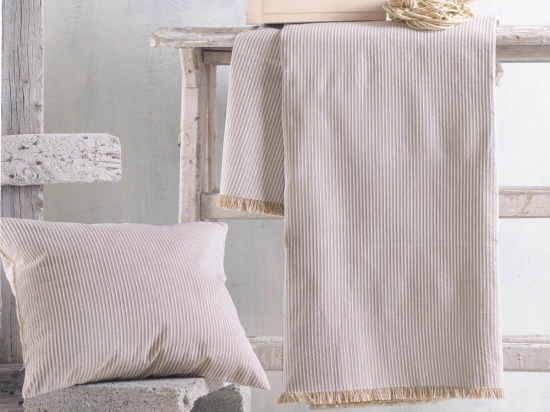 Ριχτάρι Hatton Beige Ρυθμός Πολυθρόνα 160x180cm Βαμβάκι-Πολυέστερ