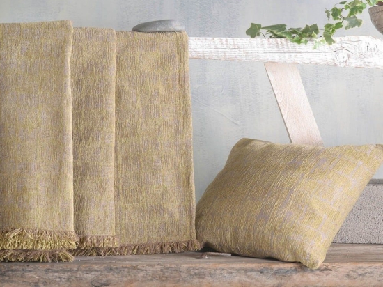 Ριχτάρι Kevya Ocher Ρυθμός Τριθέσιο 180x280cm Chenille,Βαμβάκι,Polyester