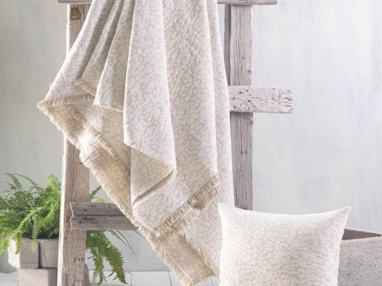 Ριχτάρι Kober Ecru Ρυθμός Τετραθέσιο 180x330cm Chenille,Βαμβάκι,Polyester
