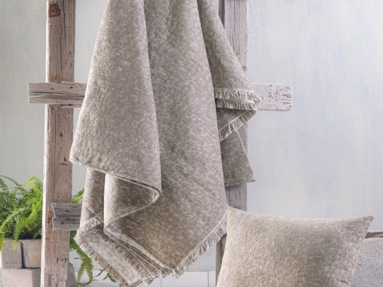 Ριχτάρι Kober Brown Ρυθμός Πολυθρόνα 160x180cm Chenille,Βαμβάκι,Polyester