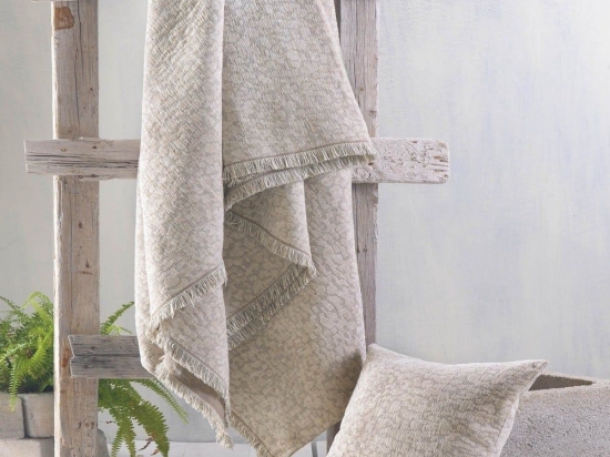 Ριχτάρι Kober Beige Ρυθμός Τετραθέσιο 180x330cm Chenille,Βαμβάκι,Polyester