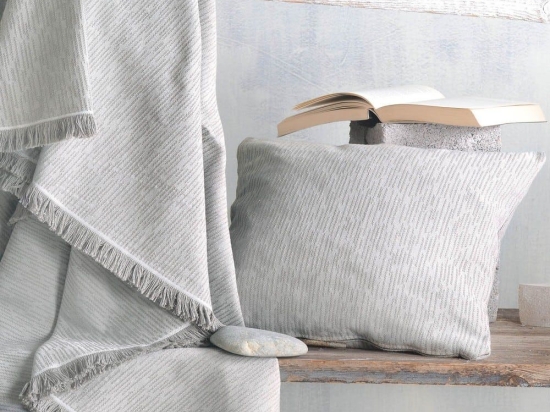 Ριχτάρι Nord Grey Ρυθμός Τετραθέσιο 180x330cm Βαμβάκι-Πολυέστερ