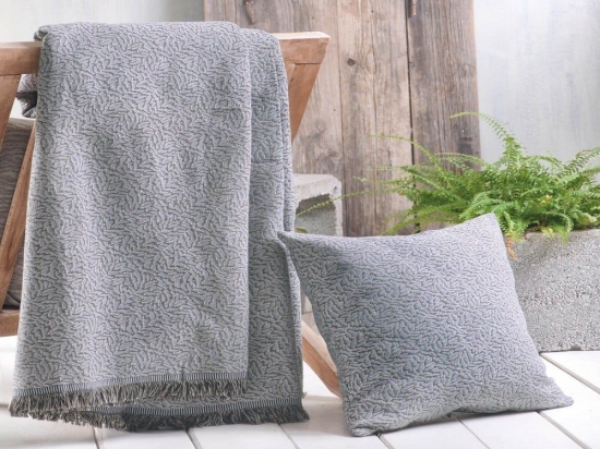 Ριχτάρι Tessy Dark Grey Ρυθμός Διθέσιο 180x240cm Βαμβάκι-Πολυέστερ