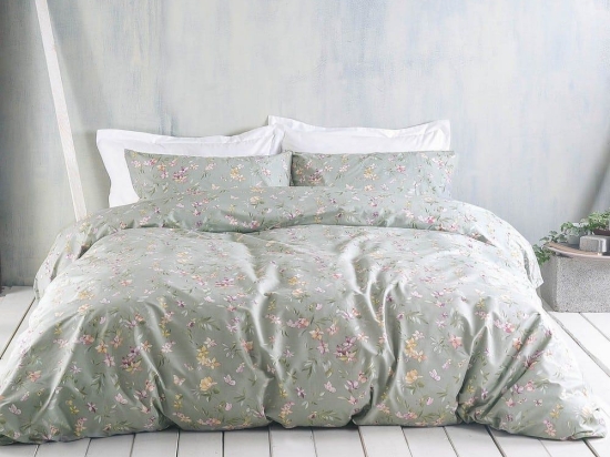 Κουβερλί Corina (Σετ 3τμχ) Green Ρυθμός Υπέρδιπλο 220x240cm 100% Βαμβάκι