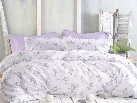 Παπλωματοθήκη Bouquet (Σετ 2τμχ) Lila Ρυθμός Ημίδιπλο 160x250cm 100% Βαμβάκι