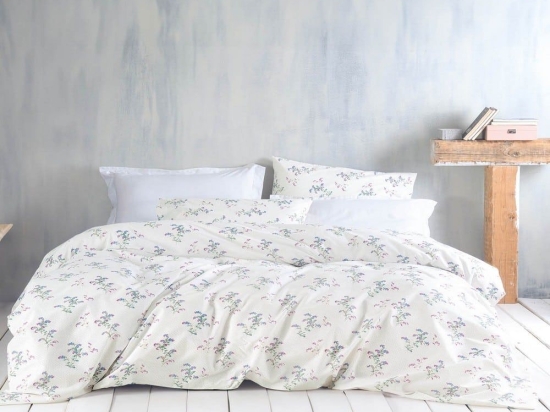 Σεντόνια Bouquet (Σετ 3τμχ) Ecru Ρυθμός Ημίδιπλο 160x260cm 100% Βαμβάκι