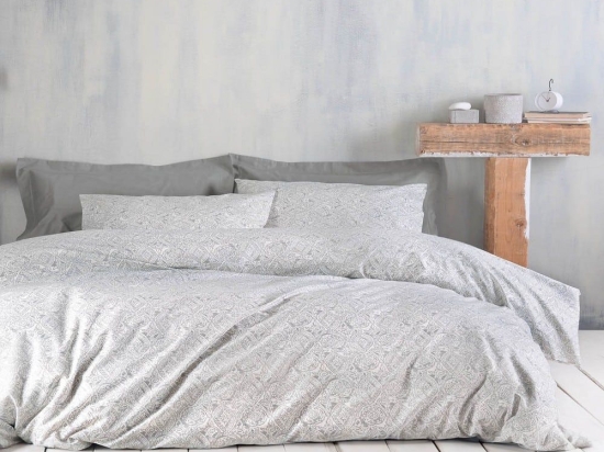 Σεντόνια Amara (Σετ 4τμχ) Grey Ρυθμός Υπέρδιπλo 230x260cm Βαμβάκι-Πολυέστερ