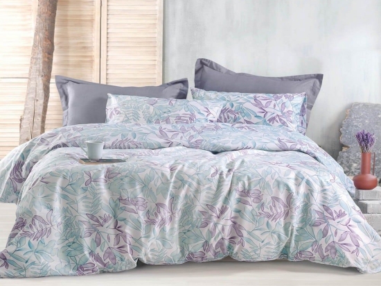 Σεντόνια Elein (Σετ 4τμχ) Green-Purple Ρυθμός Queen Size 230x260cm Βαμβάκι-Πολυέστερ