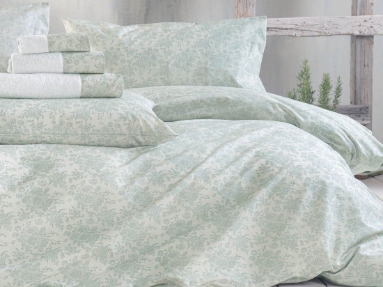 Σεντόνια Bendetta (Σετ 4τμχ) Light Green Ρυθμός Υπέρδιπλo 230x260cm 100% Βαμβάκι