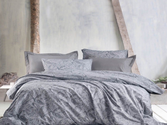 Σεντόνια Lovetta (Σετ 4τμχ) Grey Ρυθμός Υπέρδιπλo 230x260cm 100% Βαμβάκι