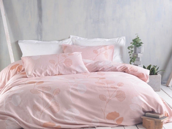 Σεντόνια Φανελένια Morin (Σετ 3τμχ) Pink Ρυθμός Ημίδιπλο 160x260cm 100% Βαμβακερή Φανέλα
