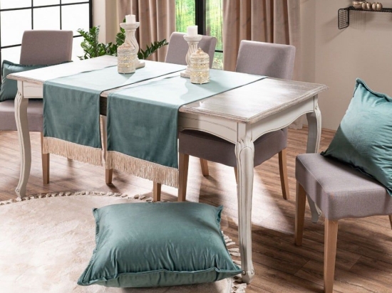 Τραβέρσα Velvet 15 Pine Green Teoran 40Χ160 Βαμβάκι-Ακρυλικό