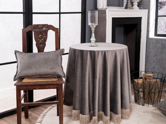 Ροτόντα Με Κρόσσι Velvet 11 Silver Teoran Διάμετρος 180cm Φ180 Acrylic