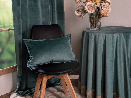 Μαξιλαροθήκη Διακοσμητική Velvet 15 Pine Green Teoran 30X50 Βαμβάκι-Ακρυλικό