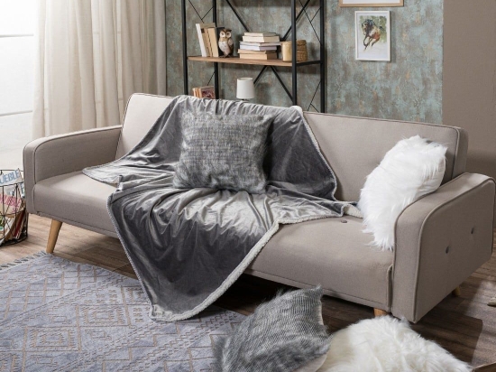 Κουβέρτα Καναπέ Velour 11 Silver Teoran 130X160 130x160cm Πολυέστερ