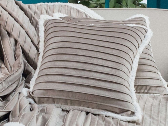 Μαξιλαροθήκη Διακοσμητική Fold 07 Beige Teoran 45X45 Πολυέστερ