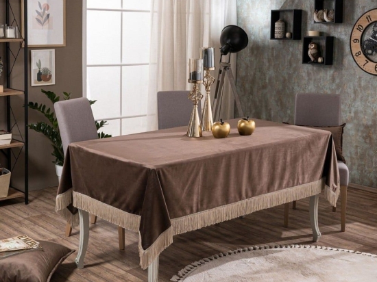 Τραπεζομάντηλο Velvet 03 Brown Teoran 140X180 Acrylic
