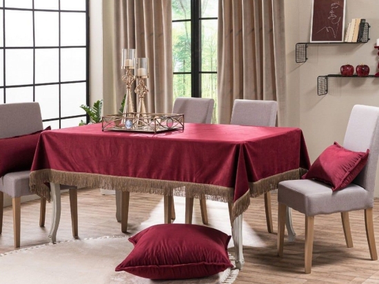 Τραπεζομάντηλο Velvet 10 Bordo Teoran 140Χ220 Acrylic