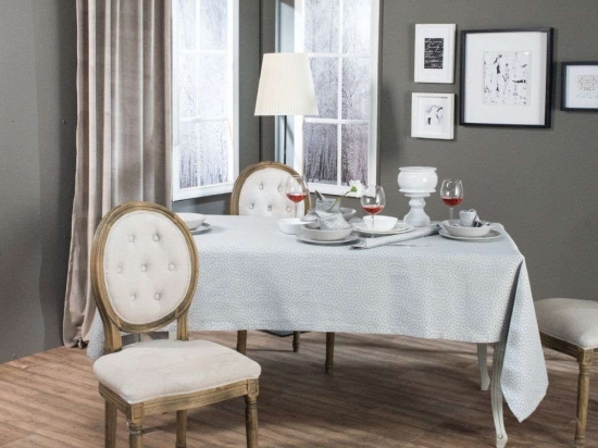 Τραπεζομάντηλο Amiens Με Πετσέτες Σετ 13τμχ Light Grey Teoran 160X250 Βαμβάκι-Πολυέστερ