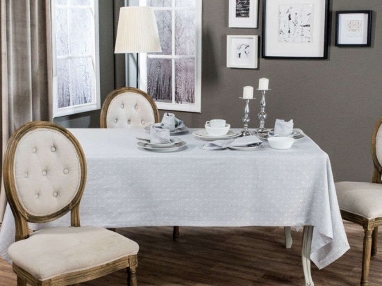 Τραπεζομάντηλο Montresor Με Πετσέτες Σετ 7τμχ Grey Teoran 140X180 Βαμβάκι-Πολυέστερ