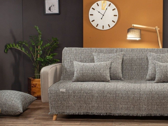 Ριχτάρι Ontario 11 Grey Teoran Τριθέσιο 180x300cm Ακρυλικό-Πολυέστερ