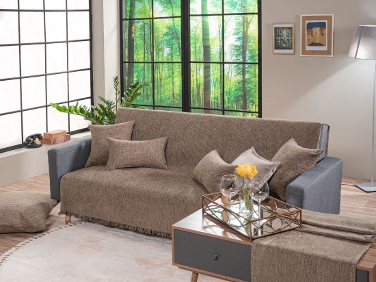 Ριχτάρι Utah 03 Brown Teoran Τριθέσιο 180x300cm Ακρυλικό-Πολυέστερ