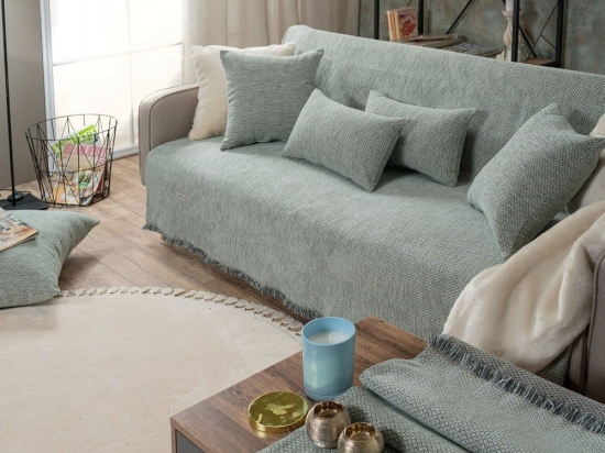 Ριχτάρι Utah 13 Mint Teoran Διθέσιο 180x250cm Ακρυλικό,Βαμβάκι, Polyester