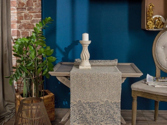Τραβέρσα Georgia 07 Dark Grey Teoran 45X180 Ακρυλικό-Πολυέστερ