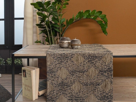 Τραβέρσα Ohio 03 Dark Grey Teoran 45X180 Ακρυλικό-Πολυέστερ
