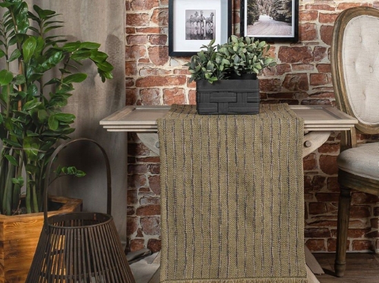 Τραβέρσα Orlando 15 Olive Teoran 45X180 Ακρυλικό-Πολυέστερ