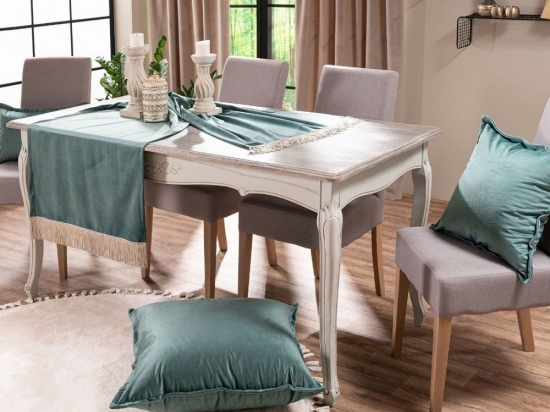 Τραβέρσα (Sari) Velvet 15 Pine Green Teoran 65X200 Βαμβάκι-Ακρυλικό