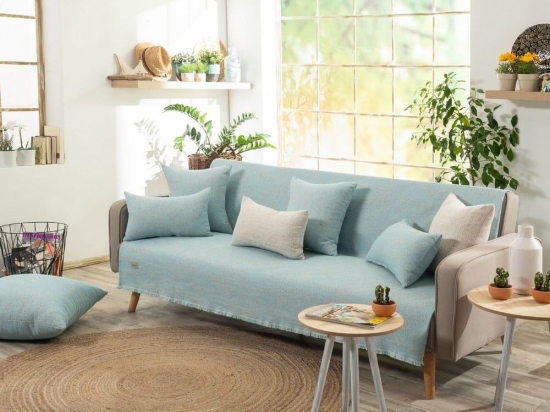 Ριχτάρι Avellino 05 Blue Teoran Τριθέσιο 180x300cm Βαμβάκι-Πολυέστερ